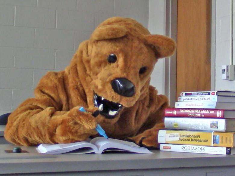 Nittany Lion studies using textbooks